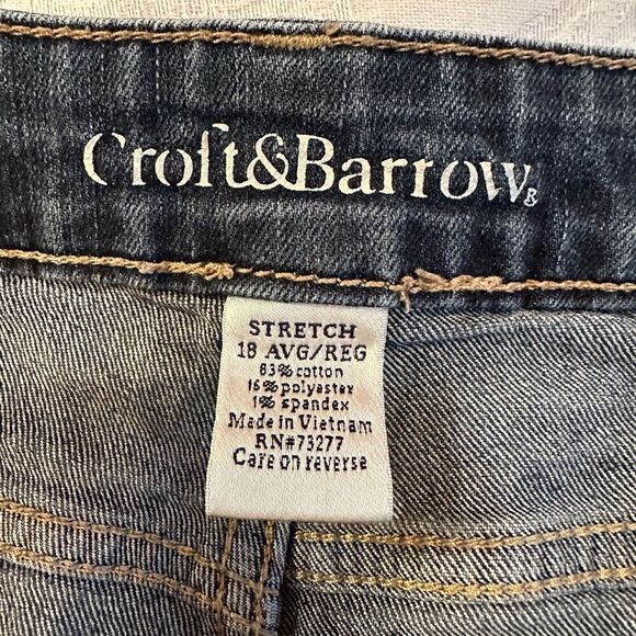 Croft & Barrow Blue Jeans Straight Leg High Rise Ankle Womens Size 18 Pants - Picture 10 of 10